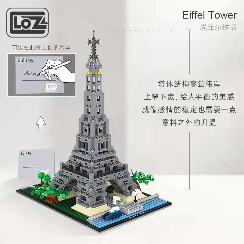 LOZ Architecture Mini Blocks 1929 Eiffel Tower