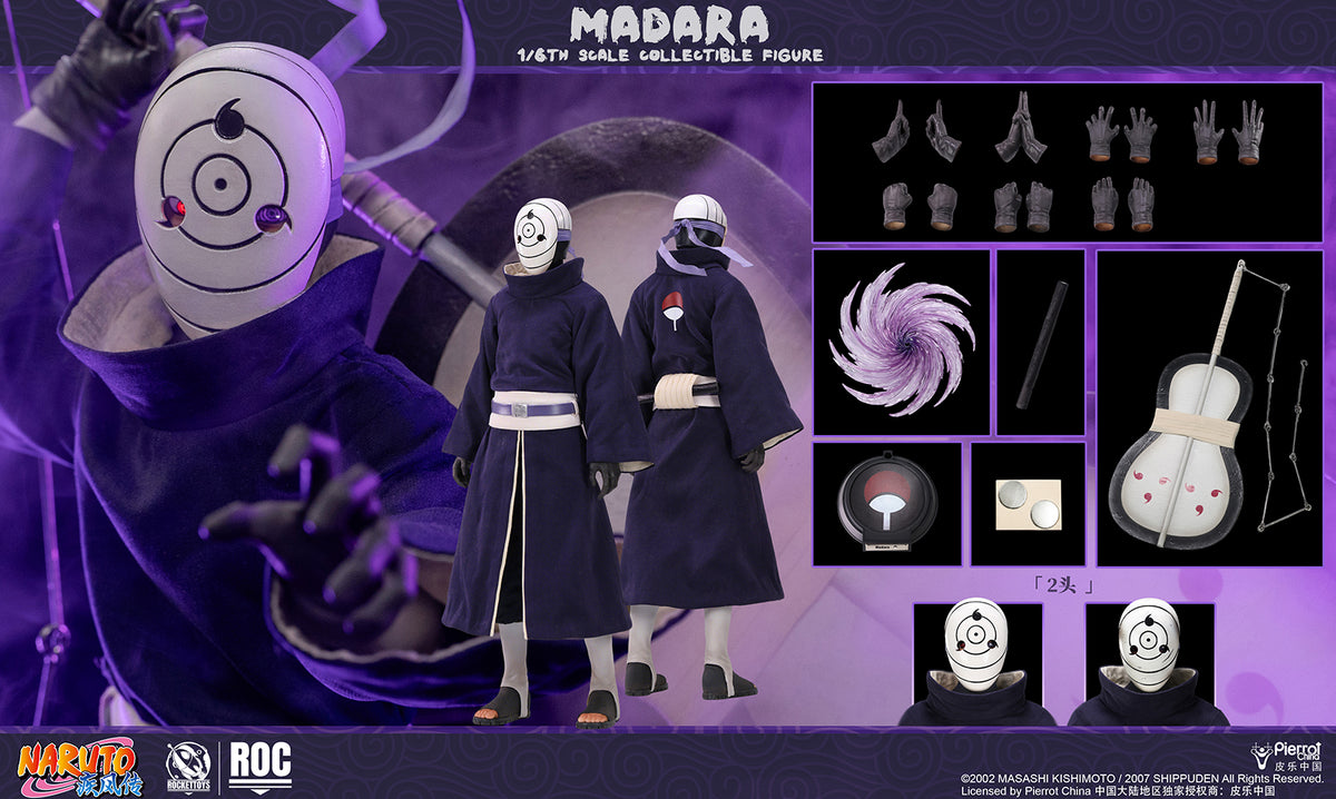 Naruto Shippuden Madara Uchiha (White Mask Ver.) 1/6 Scale Action Figure