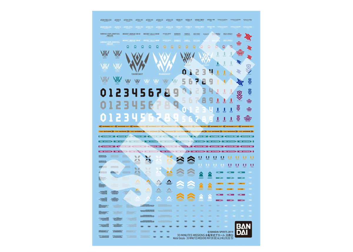 30 Minutes Missions Multiuse 5 Water Slide Decal Sheet