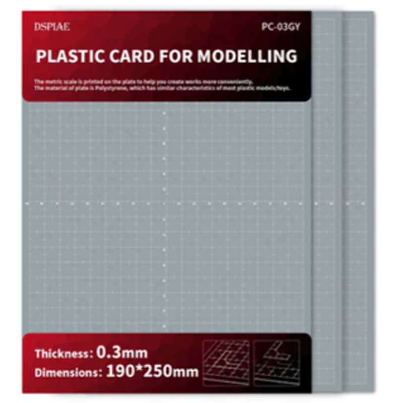 DSPIAE PC-03GY Plastic Plate for Model Customization DIY Parts 0.3mm