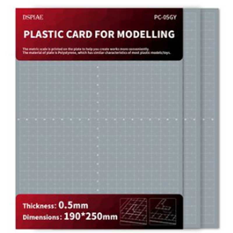 DSPIAE PC-05GY Plastic Plate for Model Customization DIY Parts 0.5mm