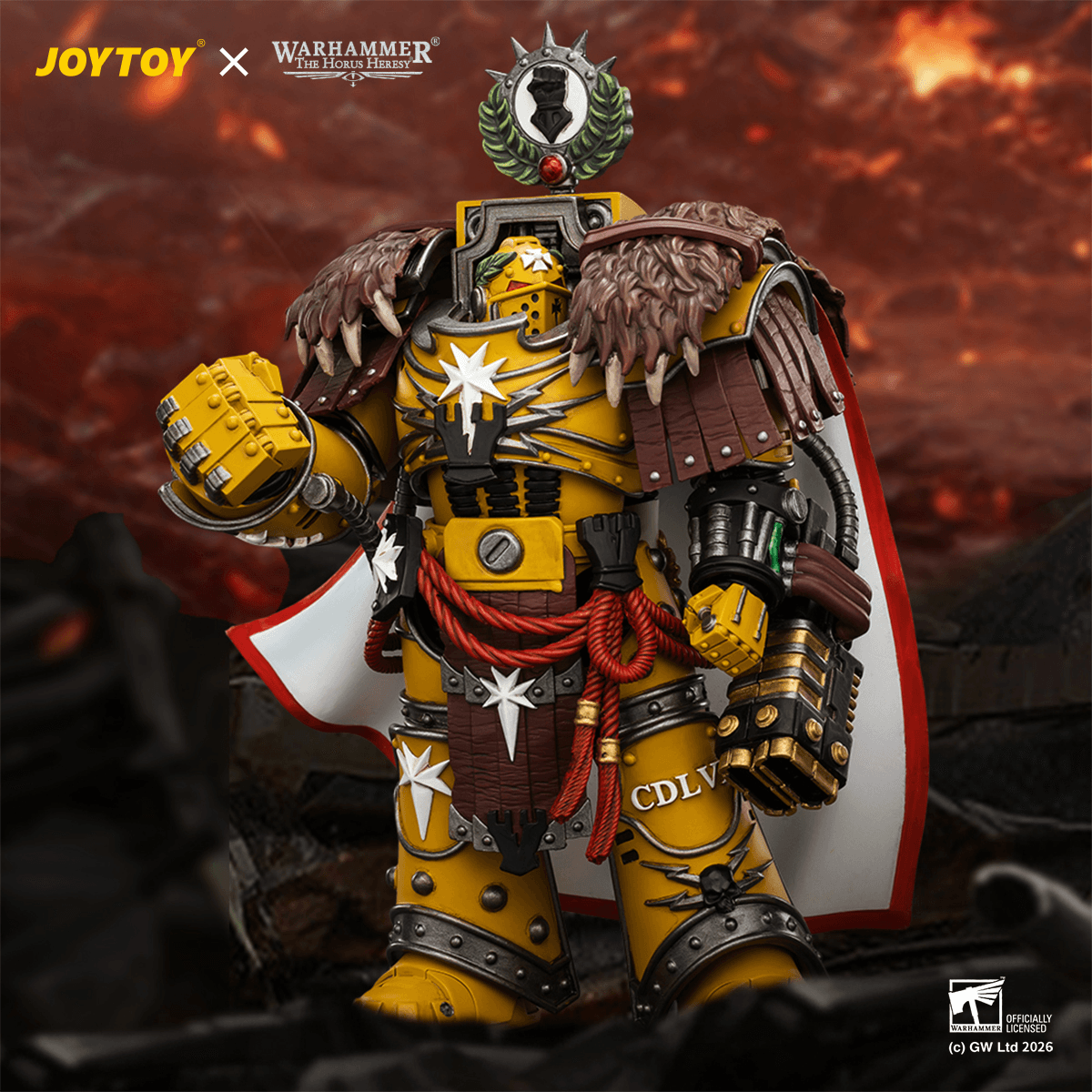 Warhammer The Horus Heresy Imperial Fists Lord Castellan Evander Garrius The Tyrant of Cthonia 1/18 Scale Action Figure