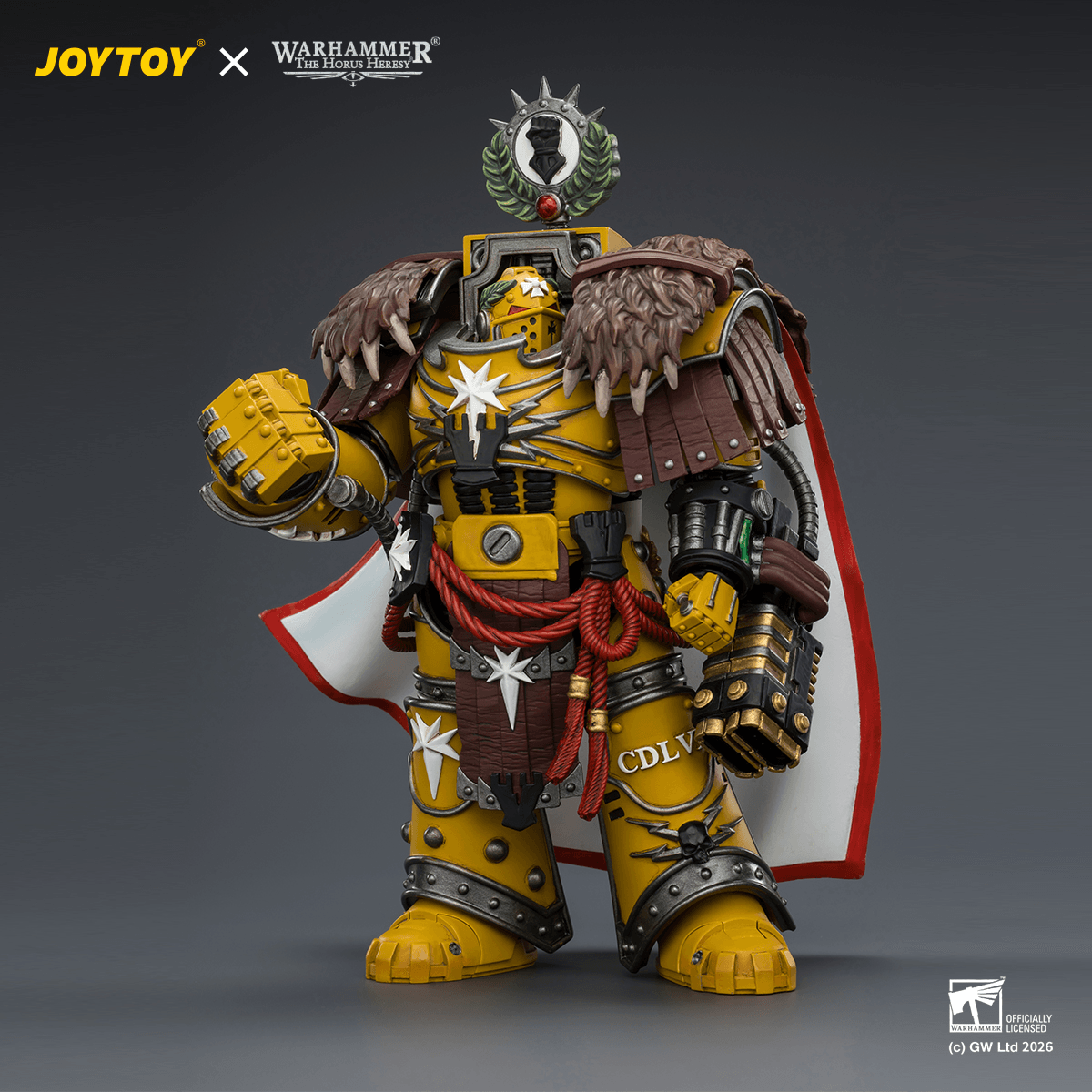 Warhammer The Horus Heresy Imperial Fists Lord Castellan Evander Garrius The Tyrant of Cthonia 1/18 Scale Action Figure