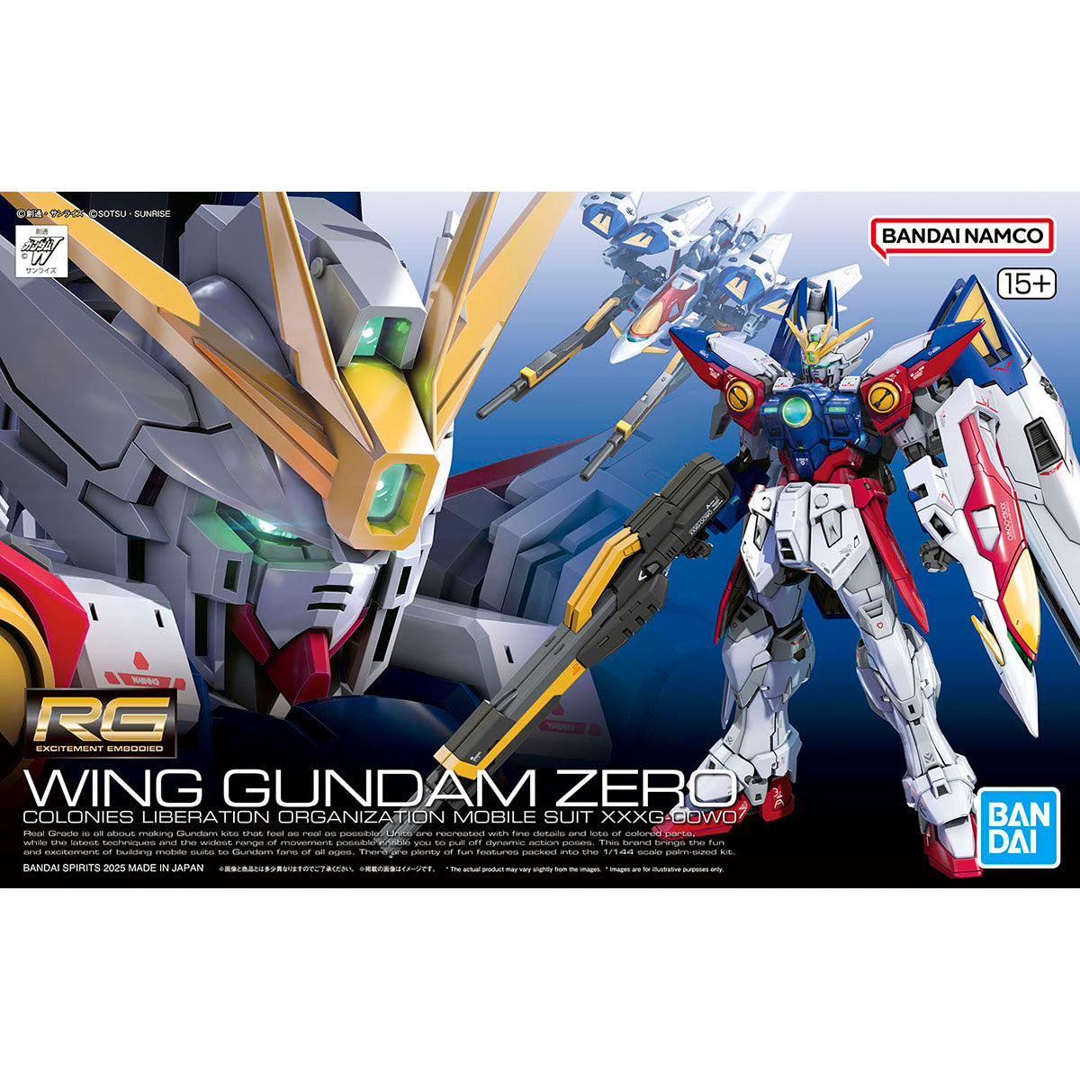 RG 1/144 Wing Gundam Zero - tampilan samping dengan Twin Buster Rifle