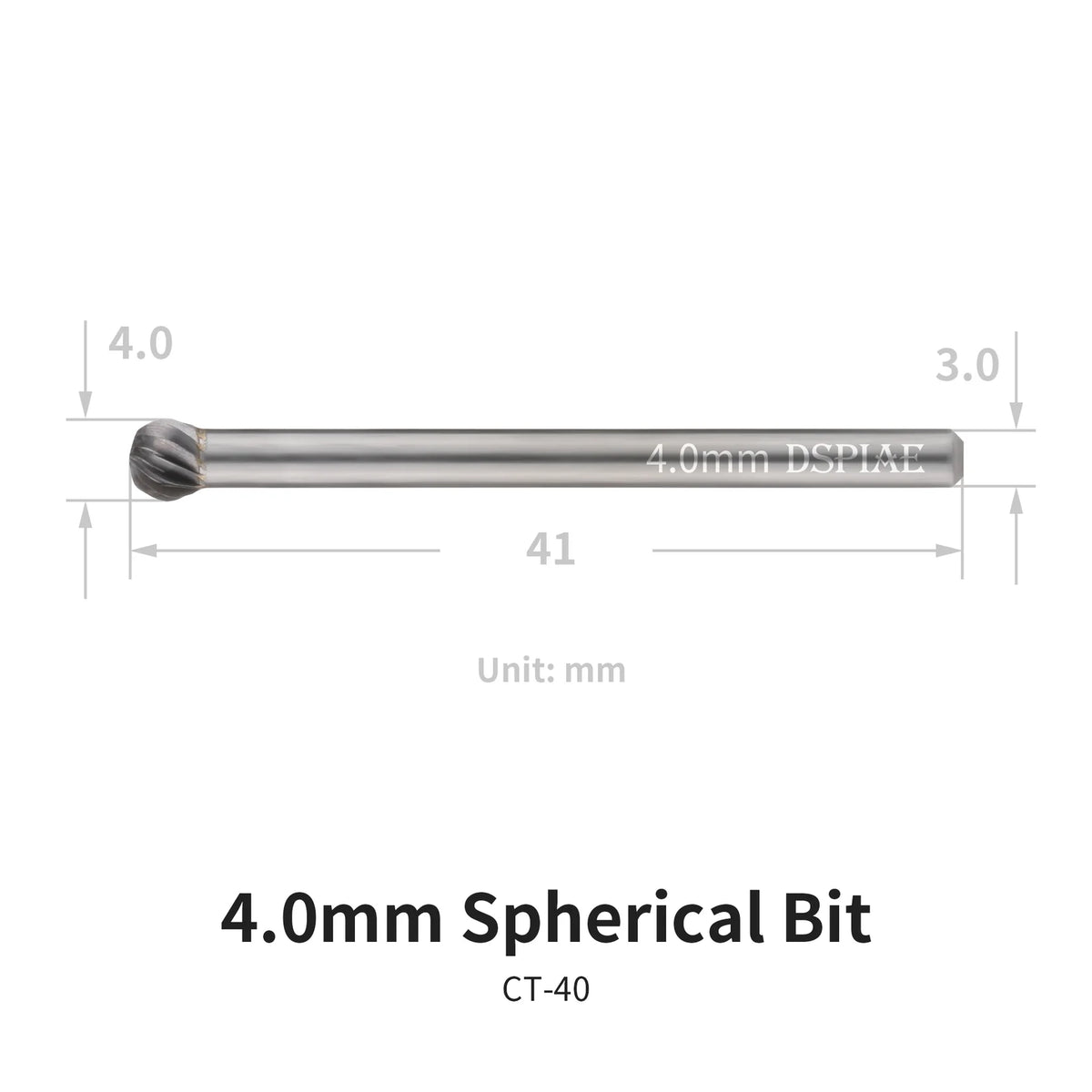 DSPIAE CT-40 4.0mm Spherical Bit
