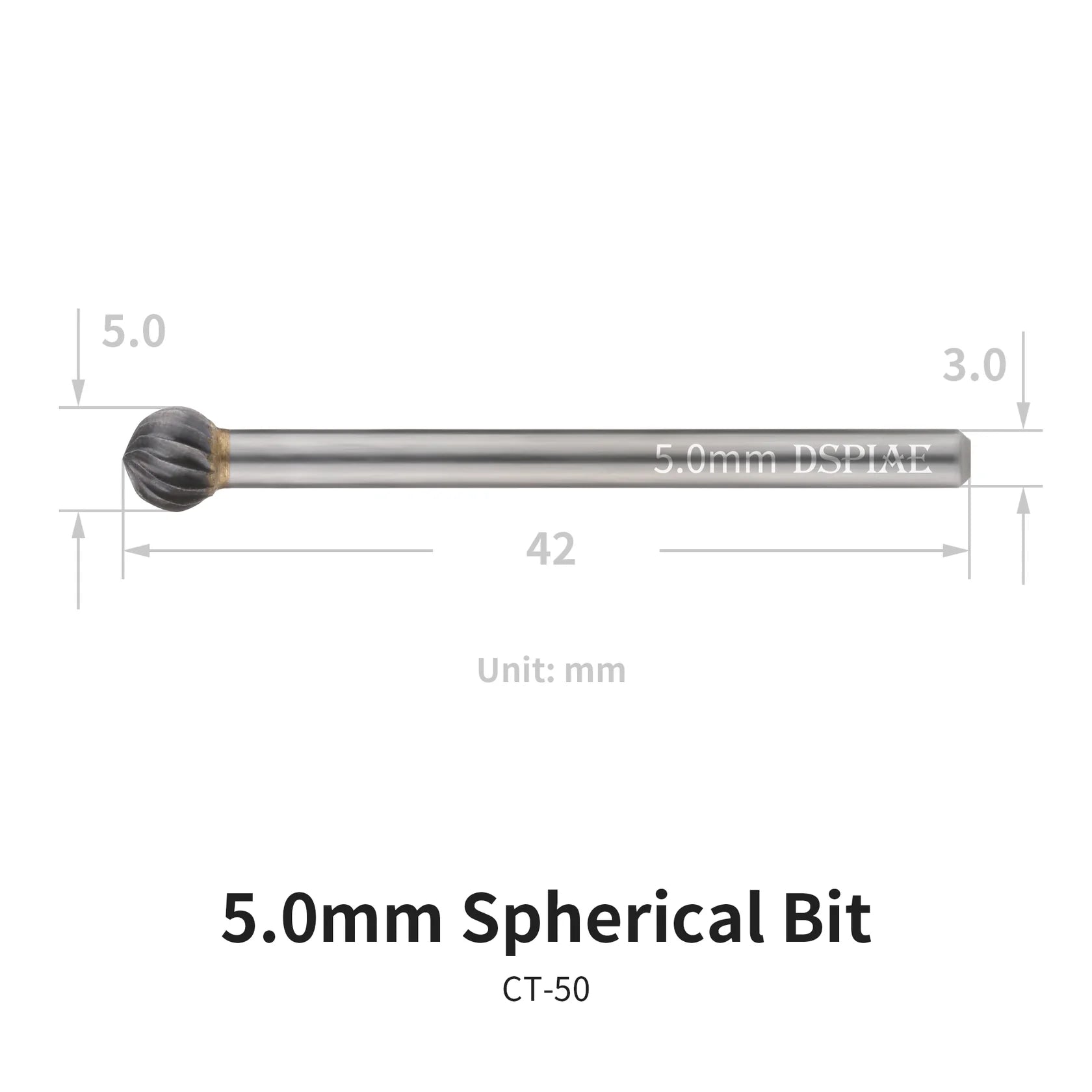DSPIAE CT-50 5.0mm Spherical Bit