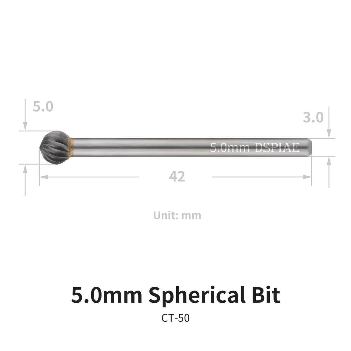 DSPIAE CT-50 5.0mm Spherical Bit
