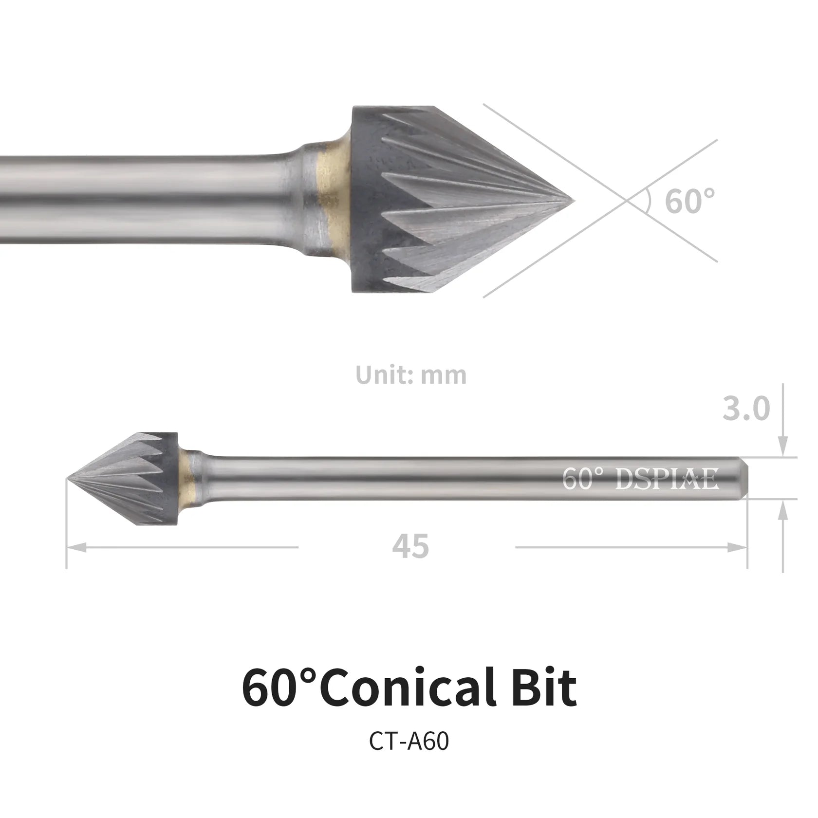 DSPIAE CT-A60 60 Degree Conical Bit
