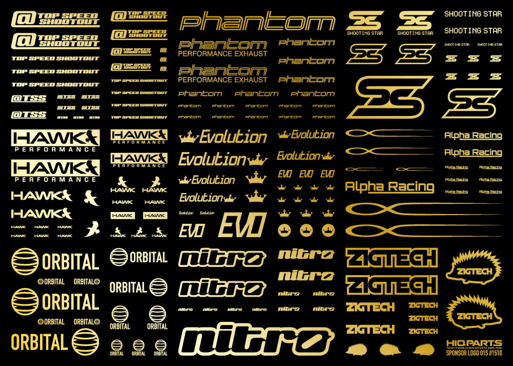 Sponsor Logo Decal 01S Gold (1pc)