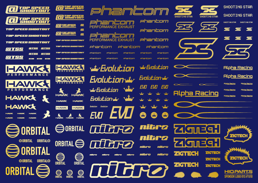 Sponsor Logo Decal 01S Gold (1pc)
