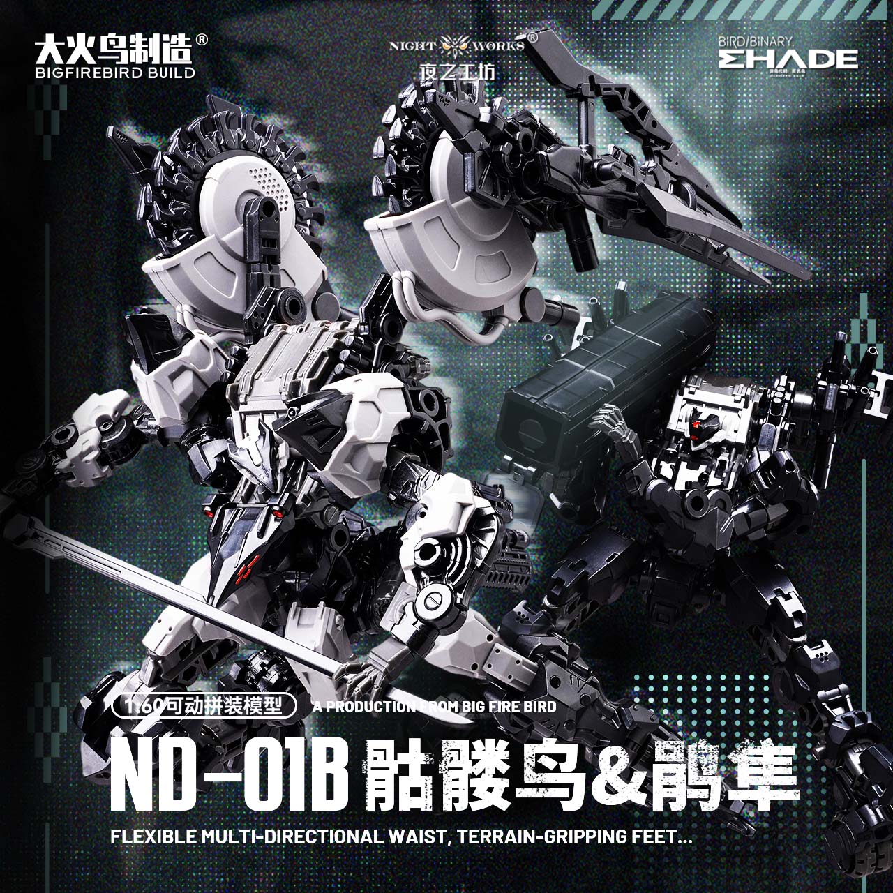 BigFireBird ND-01B Skull Bird & Baza (2-in-1) 1/60 Scale Model Kit