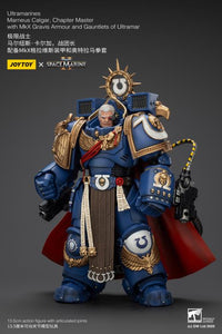 Warhammer 40,000 Space Marine 2 Ultramarines Marneus Calgar Chapter Master with MKX Gravis Armour and Gauntlets of Ultramar 1/18 Scale Action Figure