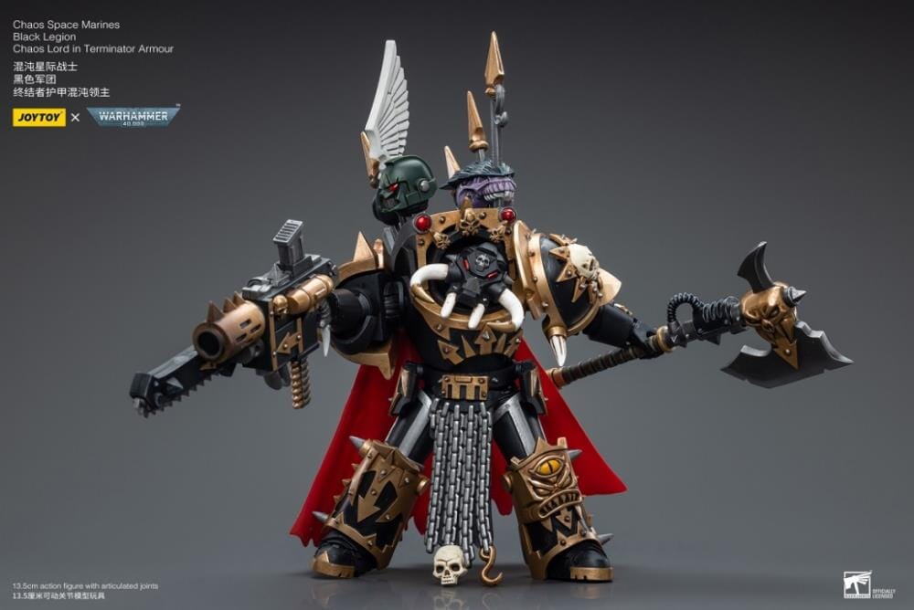 Warhammer 40K Chaos Space Marines Black Legion Chaos Lord in Terminator Armor 1/18 Scale Figure