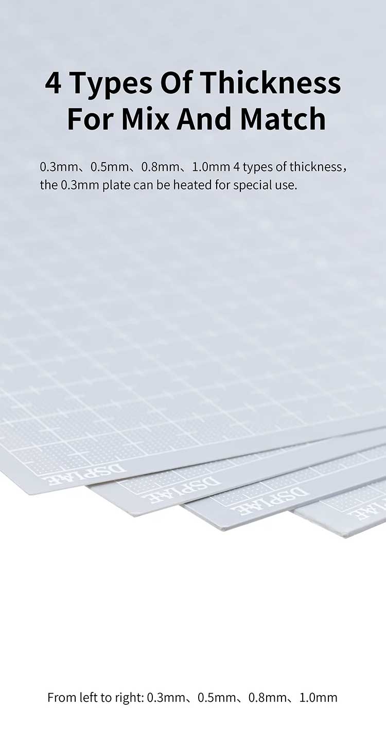 DSPIAE PC-08GY Plastic Plate for Model Customization DIY Parts 0.8mm