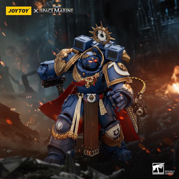 Warhammer 40,000 Space Marine 2 Ultramarines Marneus Calgar Chapter Master with MKX Gravis Armour and Gauntlets of Ultramar 1/18 Scale Action Figure