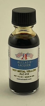 Alclad II 1oz. Bottle Transparent Hot Metal Yellow Lacquer ALC-412
