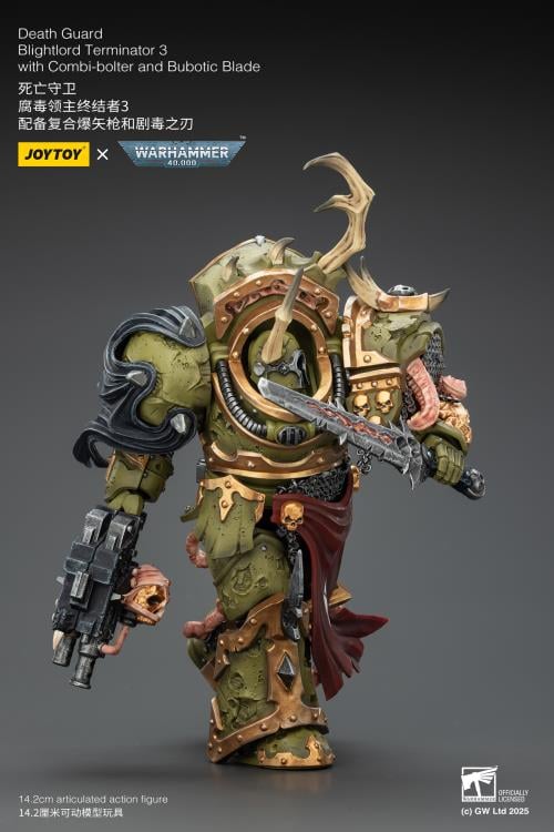 Warhammer 40,000 Death Guard Blightlord Terminator (Ver. 3) with Combi-bolter and Bubotic Blade 1/18 Scale Action Figure