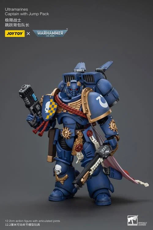 Warhammer 40K Ultramarines Captain with Jump Pack 1/18 Scale Action Figure