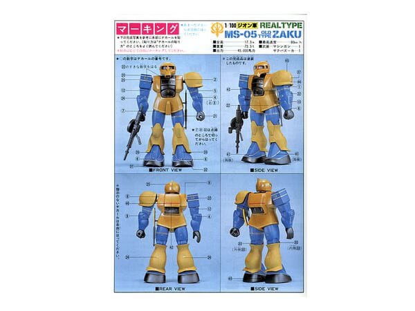 First Gundam 1/100 MS-05 Zaku I (Real Type)