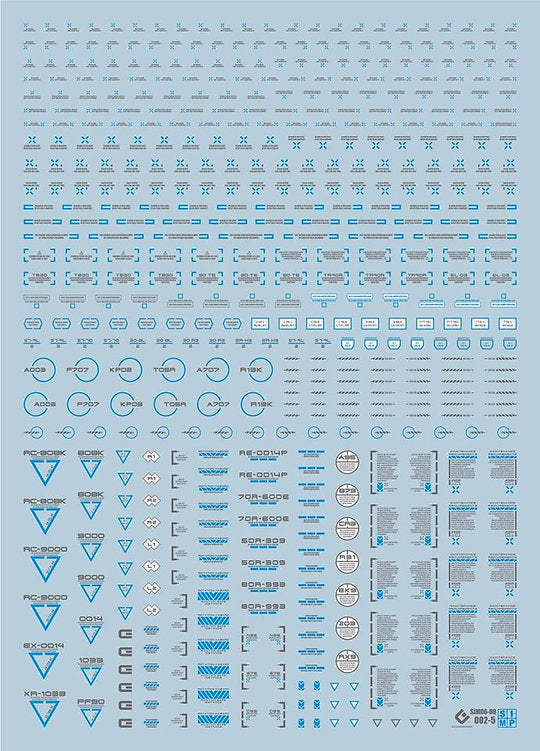 O03-6 UV React Decal Blue and White Water Slide Decals