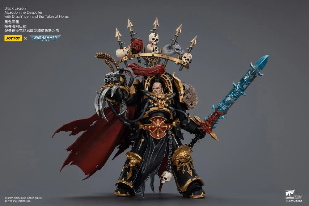Warhammer 40,000 Black Legion Abaddon the Despoiler with Drach'nyen and the Talon of Horus 1/18 Scale Action Figure
