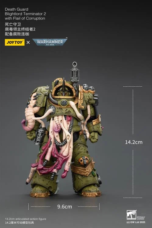 Warhammer 40,000 Death Guard Blightlord Terminator (Ver. 2) with Flail of Corruption 1/18 Scale Action Figure