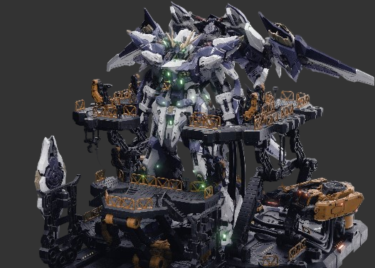 Vientiane Fusion - 02 - Meteor with Maintenance Base and Support Unit Model Kit