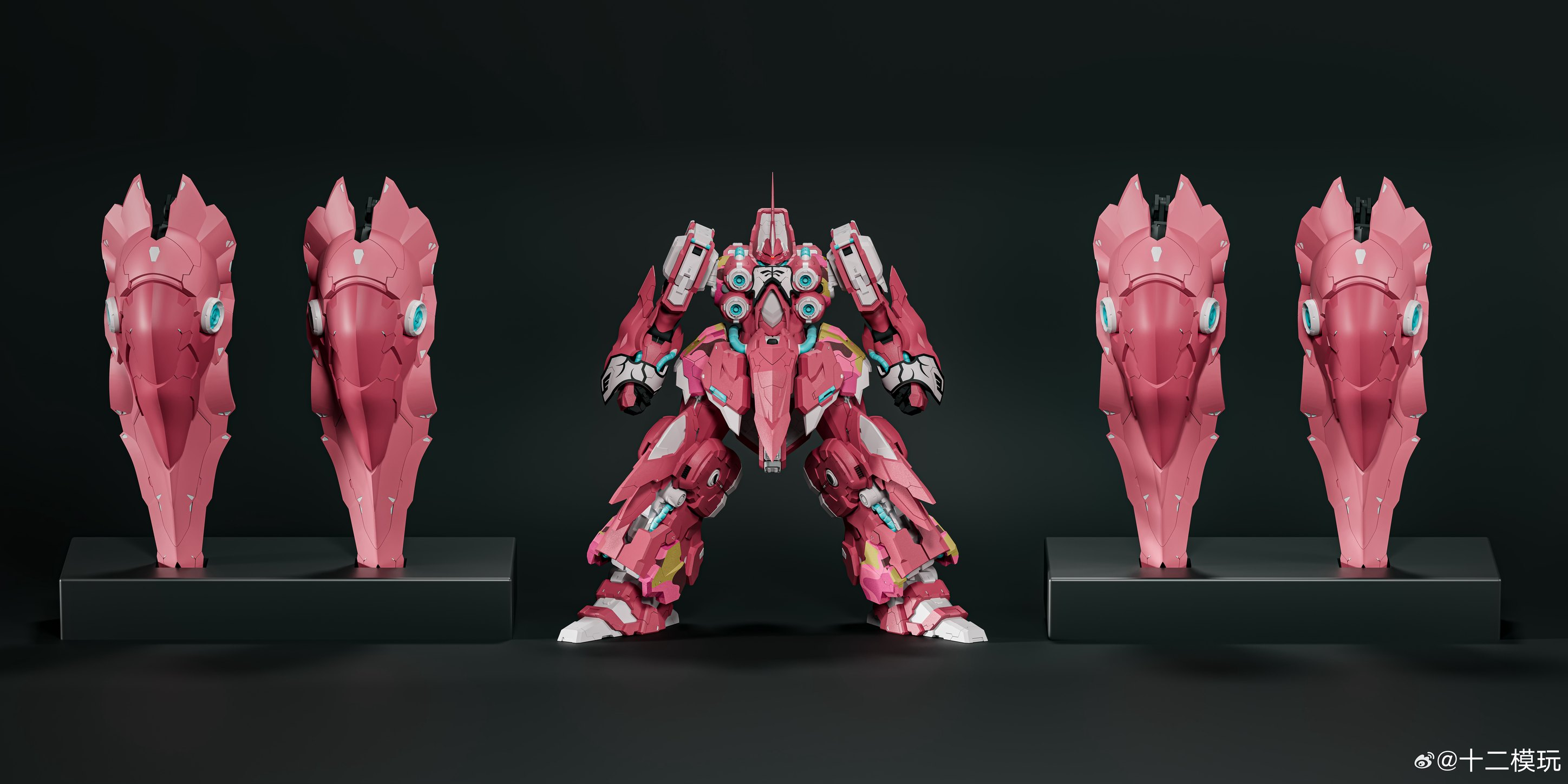 Twelve Models 1/100 scale Reverse War model kit (Pink)