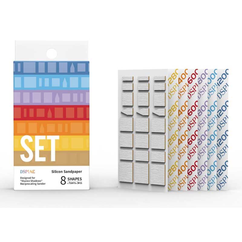 DSPIAE SS-ESS Silicon Sandpaper Set (#180-1200) for Reciprocating Sander