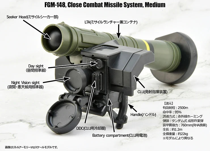 Little Armory LA103 FGM-148 Javelin Anti-Tank Missile 1/12 Scale Accessory Set
