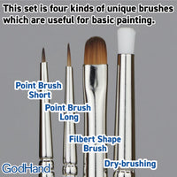 GodHand GH-EBRSP-SN-SET Brushwork Semi-PRO 4 Brushes Set