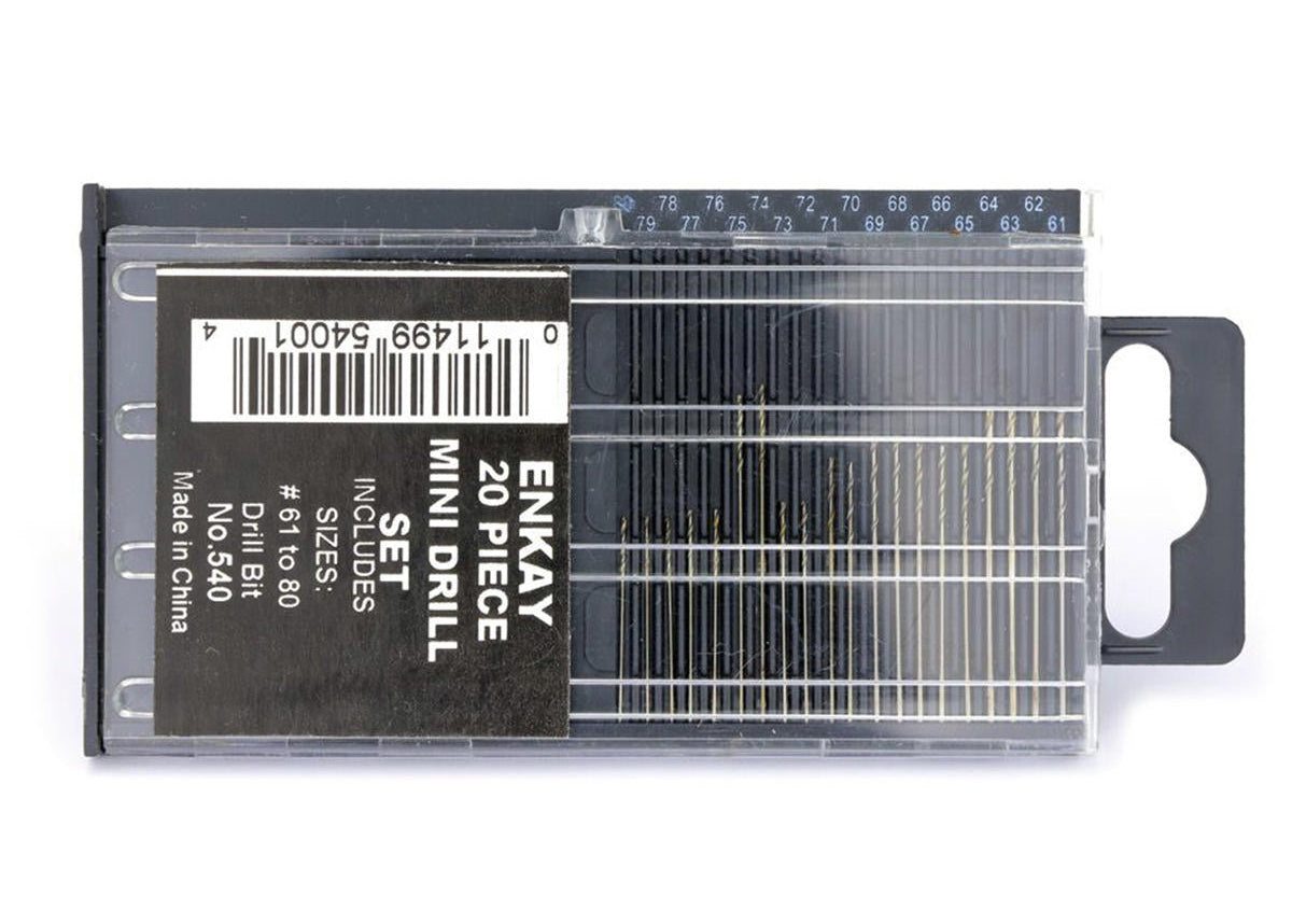 20pc Mini Drill Set, Labeled