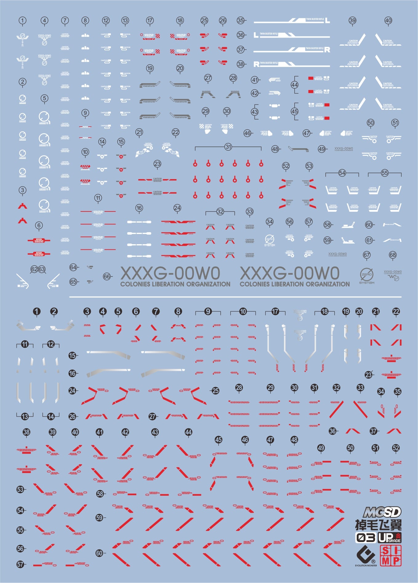 G04 MGSD Wing Gundam Zero EW Water Slide Decal