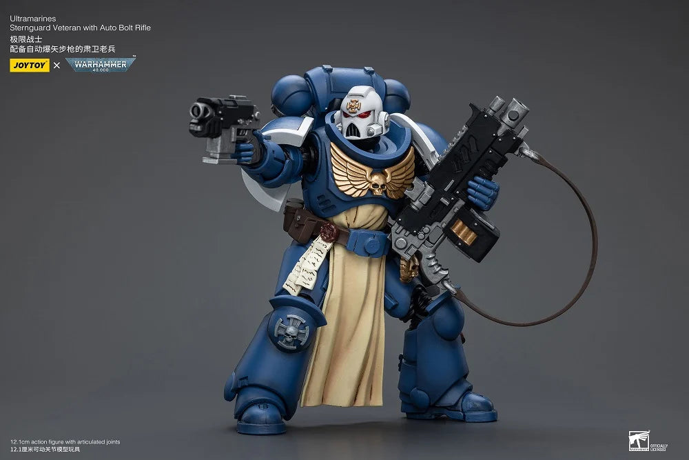 Warhammer 40K Ultramarines Sternguard Veteran with Auto Bolt Rifle 1/18 Scale Action Figure