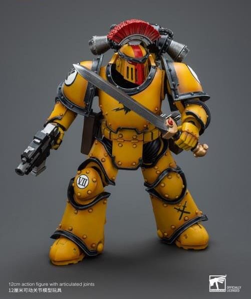 Warhammer 40k Imperial Fists Legion MkIII Tactical Squad Sergeant with Power Sword 1/18 Scale Figure