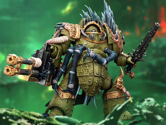 Warhammer 40,000 Death Guard Blightlord Terminator (Ver. 1) with Reaper Autocannon and Bubotic Blades 1/18 Scale Action Figure