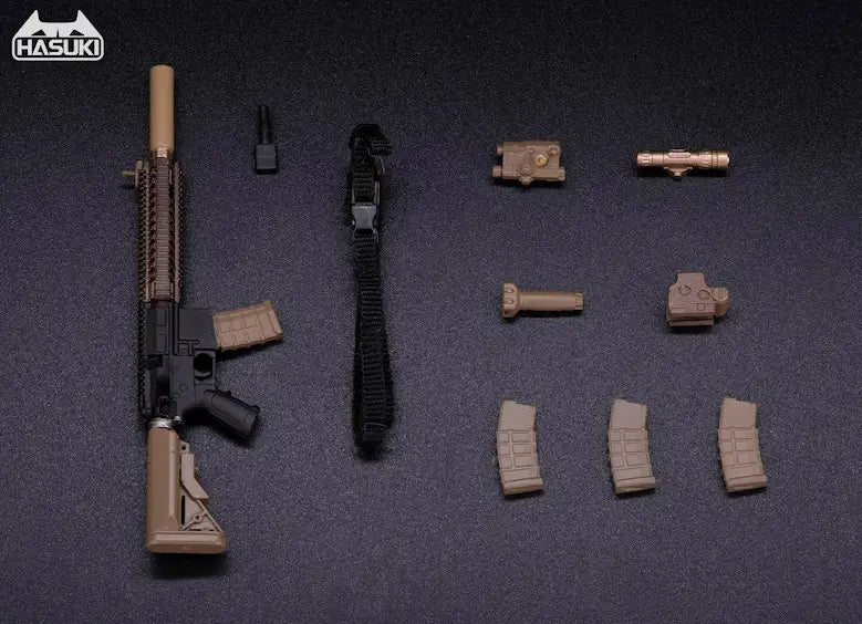 Hasuki WM-04A Assault Rifle Set Black Gold Action Figure Complete Model Option Part 1/12 Scale Accessory