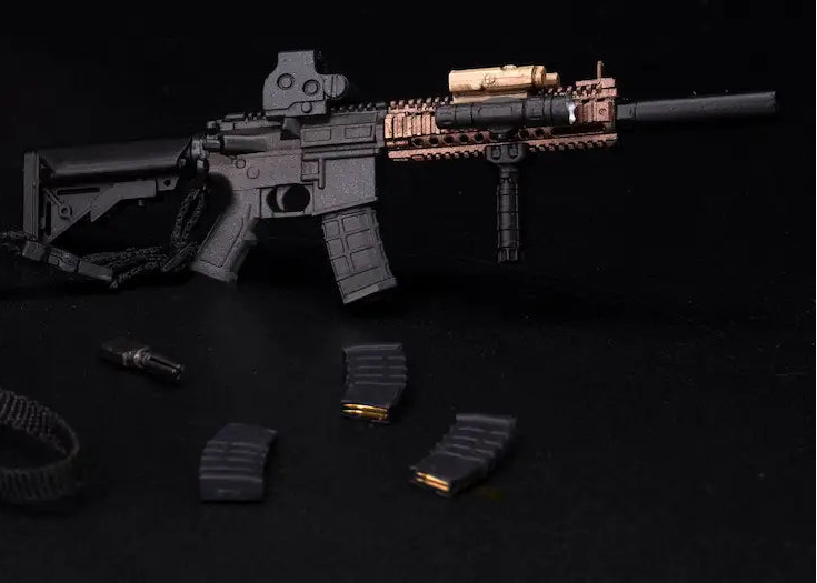 Hasuki WM-04B Assault Rifle Set Black Action Figure Complete Model Option Part 1/12 Scale Accessory
