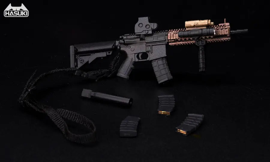 Hasuki WM-04B Assault Rifle Set Black Action Figure Complete Model Option Part 1/12 Scale Accessory