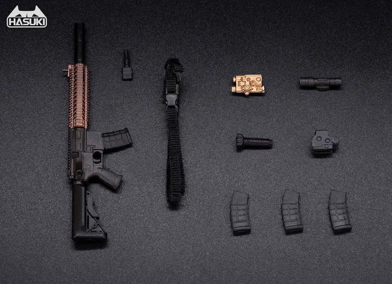 Hasuki WM-04B Assault Rifle Set Black Action Figure Complete Model Option Part 1/12 Scale Accessory