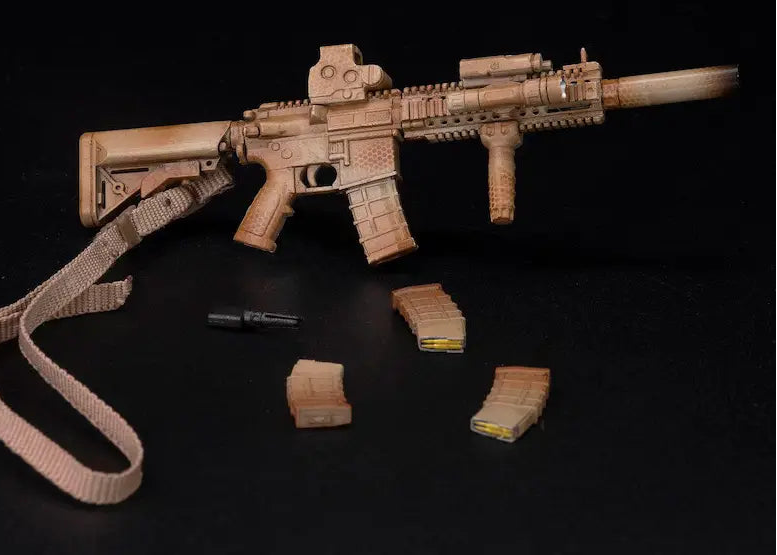 Hasuki WM-04C Assault Rifle Set Desert Camouflage Action Figure Complete Model Option Part 1/12 Scale Accessory