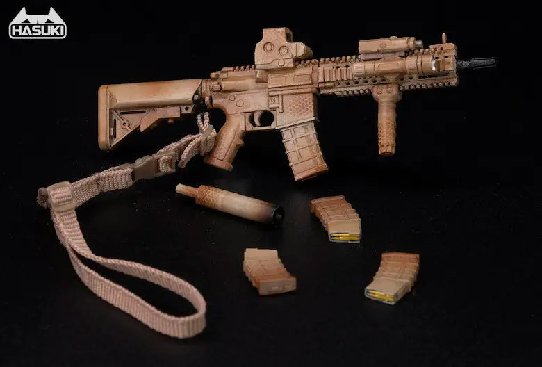 Hasuki WM-04C Assault Rifle Set Desert Camouflage Action Figure Complete Model Option Part 1/12 Scale Accessory