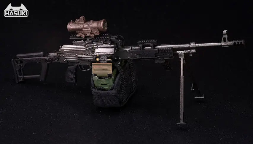 Hasuki WM-05A Regular Machine Gun Set Metal Black Action Figure Option Part 1/12 Scale Accessory