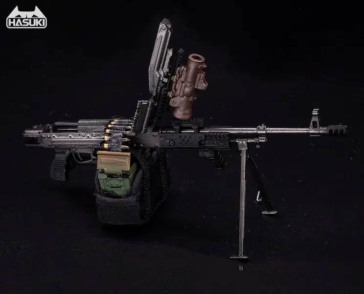 Hasuki WM-05A Regular Machine Gun Set Metal Black Action Figure Option Part 1/12 Scale Accessory