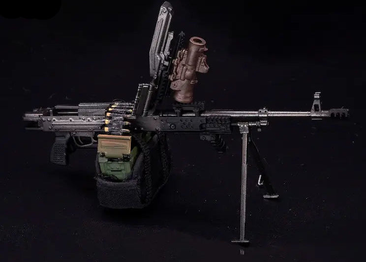 Hasuki WM-05A Regular Machine Gun Set Metal Black Action Figure Option Part 1/12 Scale Accessory