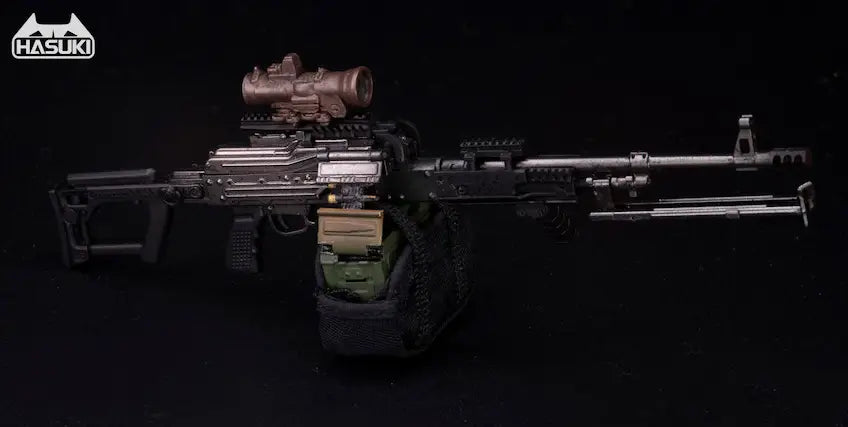 Hasuki WM-05A Regular Machine Gun Set Metal Black Action Figure Option Part 1/12 Scale Accessory