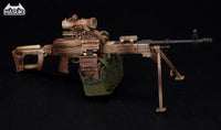Hasuki WM-05B Regular Machine Gun Set Desert Camouflage Action Figure Option Part 1/12 Scale Accessory