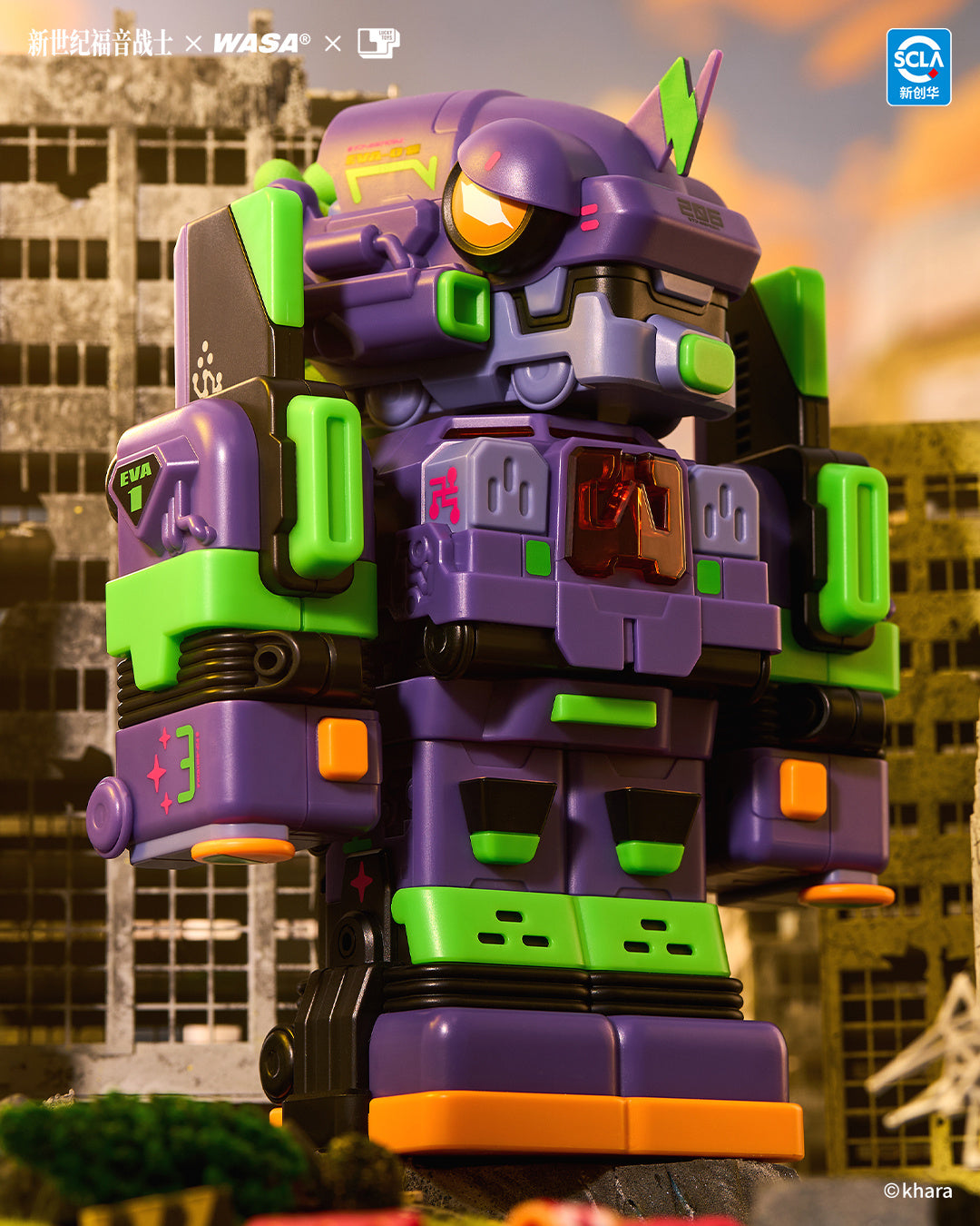 Evangelion x WASA Super Train Combined Robot EVA206 Series Box of 4 Random Figures