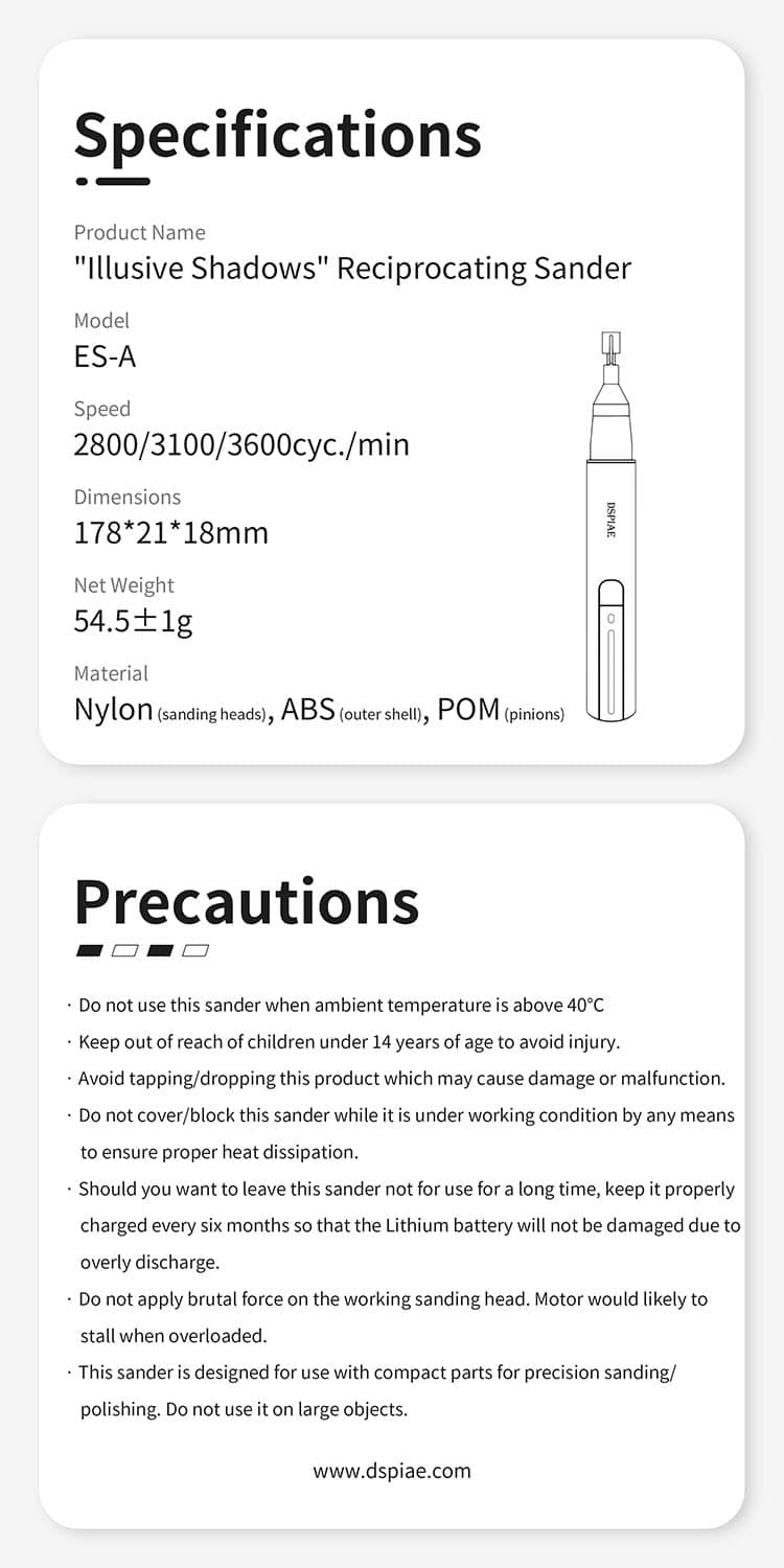 DSPIAE ES-A Electric Reciprocating Sanding Pen