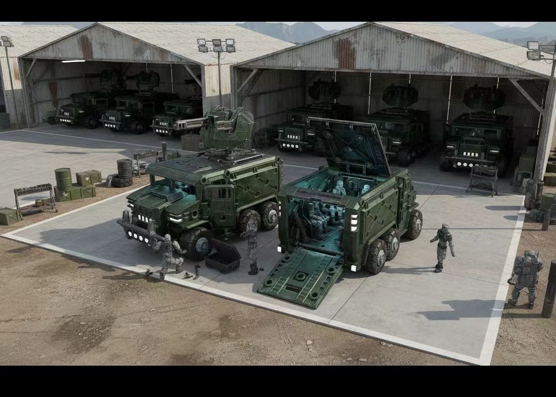 Sheik Mainland Mighty Rhino Armored Vehicle (Green) 1/60 Scale Model Kit